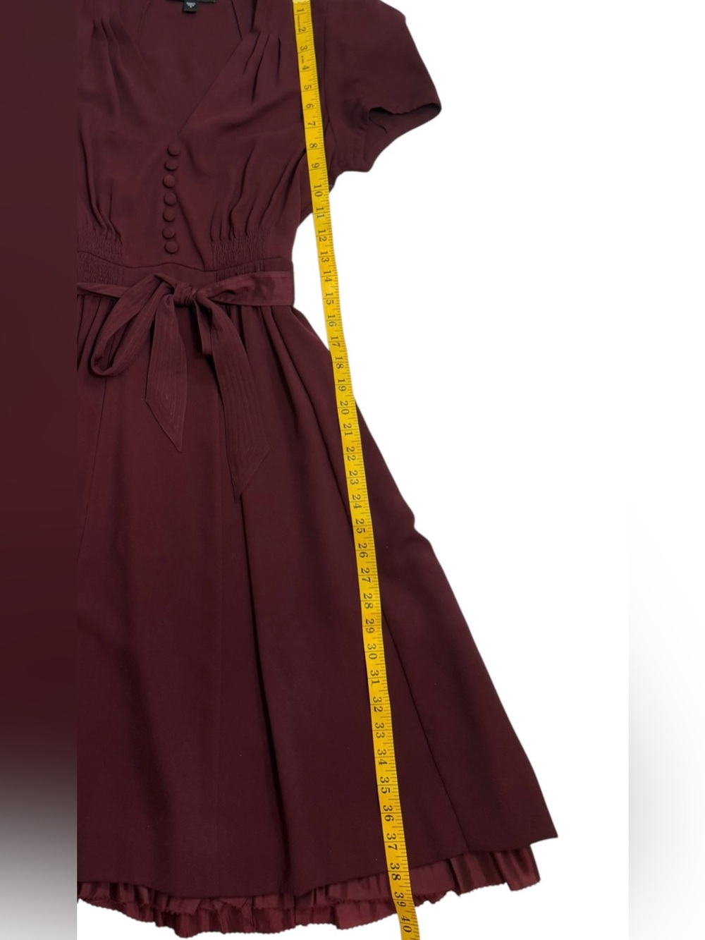 Vintage Betsey Johnson Burgundy Maxi Dress Puff Sleeve Romantic Y2K - Picture 7 of 9